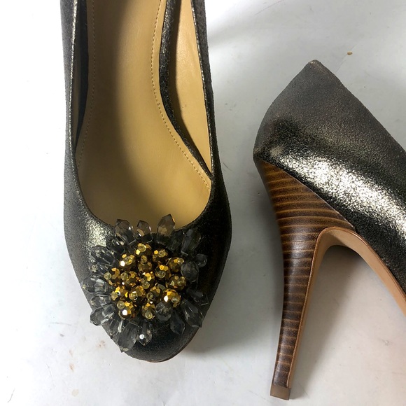 Coach Bergen Soft Crackled Gold Pump New - Picture 3 of 8